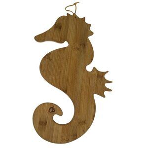 Seahorse-Shaped Bamboo Cutting Board Or Decorative Wall Piece With Hanging Loop